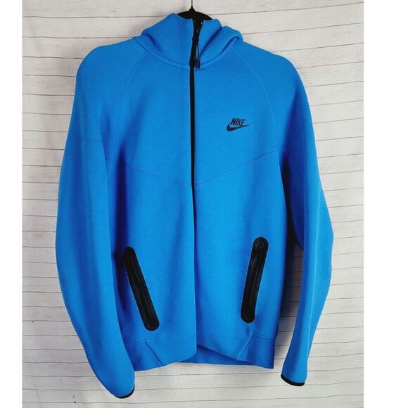 Nike Sportswear Tech Fleece Windrunner Full Zip Hoodie in Photo Blue/Blk, sz Med - Picture 1 of 16
